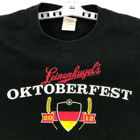 Leinenkugel's Oktoberfest Mens Shirt Large Black 2012 Short Sleeve Leinie's - Picture 5 of 12